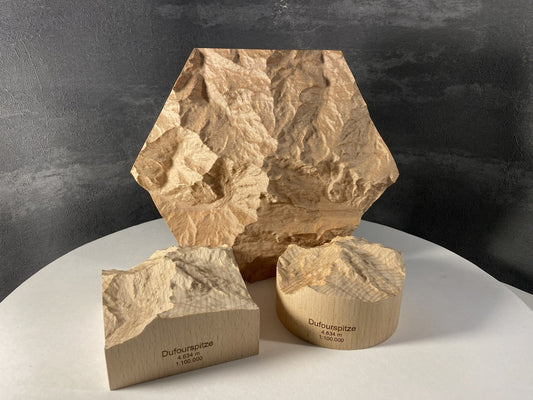 SUMMIT - Bergrelief Monte Rosa (Dufourspitze) - TreeDimension